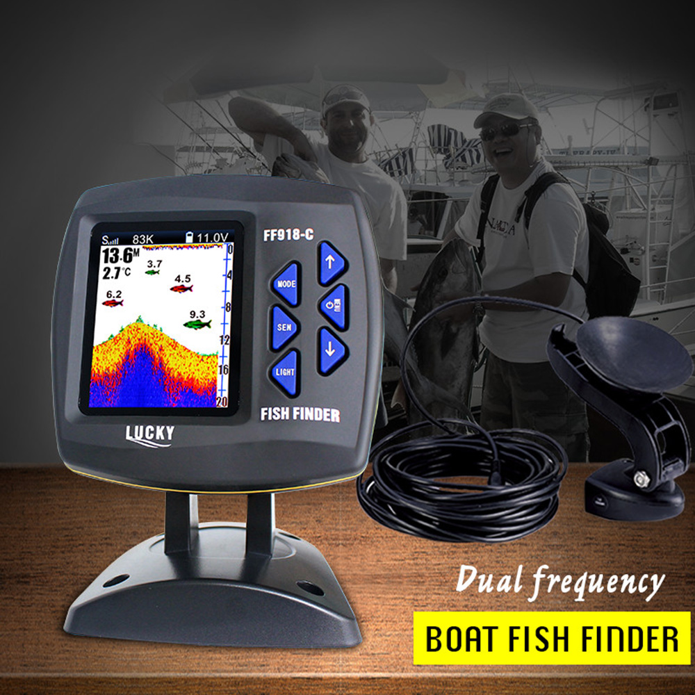 Цветной экран, проводной рыбол – обзор и цена Fish Finder Transducer